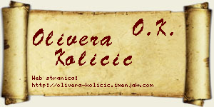 Olivera Količić vizit kartica